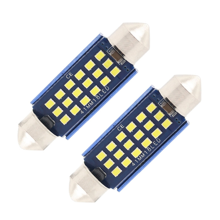 2pcs 41mm DC12-24V / 1W / 6000K / 60LM 18LEDs SMD Car Reading Lamp Dome Light by buy2fix