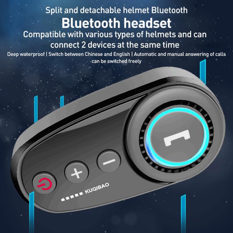 K10 Motorcycle Bluetooth Helmet Headset, Black Hard Pole Microphone - Helmets by buy2fix | Online Shopping UK | buy2fix