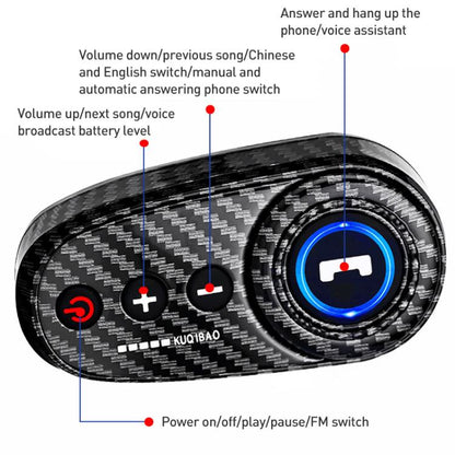 K10 Motorcycle Bluetooth Helmet Headset, Carbon Fiber Hidden Microphone - Helmets by buy2fix | Online Shopping UK | buy2fix