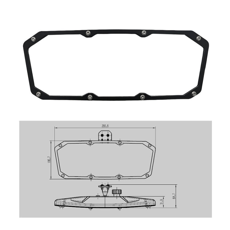 Pair Yacht Boat UTV Central Mirror Rearview Mirror - Side Mirrors by buy2fix | Online Shopping UK | buy2fix