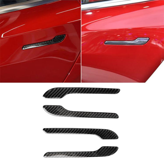 4 PCS Carbon Fiber Car Outside Handle Decorative Sticker for Tesla Model 3 - Decorative Sticker by buy2fix | Online Shopping UK | buy2fix