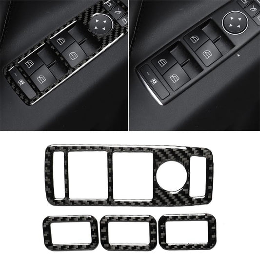 4 PCS Carbon Fiber Car Window Lift Panel Decorative Sticker for Tesla Model X - Car Interior Mouldings by buy2fix | Online Shopping UK | buy2fix