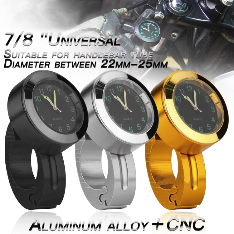 Motorcycle 22-25mm Handlebar Clock Quartz Watch with Lock (Silver) - Others by buy2fix | Online Shopping UK | buy2fix