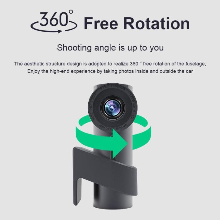 Car WiFi Single Camera Hidden 360 Degree Rotation Car Driving Recorder - Car DVRs by buy2fix | Online Shopping UK | buy2fix