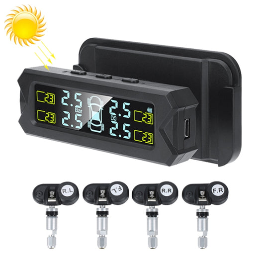 Car High Precision Solar Charging Tire Pressure Monitoring System TPMS, Built-in Beep Sensor - Tire Pressure Gauges by buy2fix | Online Shopping UK | buy2fix