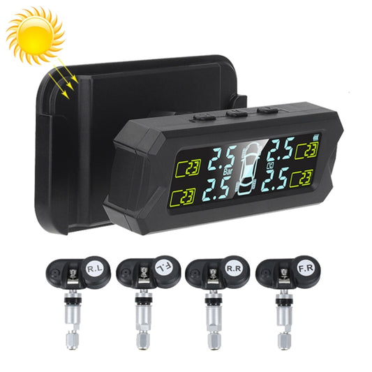 Car High Precision Solar Charging Tire Pressure Monitoring System TPMS, Built-in Voice Sensor - Tire Pressure Gauges by buy2fix | Online Shopping UK | buy2fix