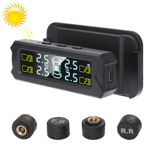 Car High Precision Solar Charging Tire Pressure Monitoring System TPMS, External Beep Sensor - Tire Pressure Gauges by buy2fix | Online Shopping UK | buy2fix