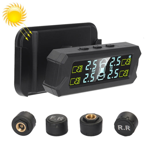 Car High Precision Solar Charging Tire Pressure Monitoring System TPMS, External Voice Sensor - Tire Pressure Gauges by buy2fix | Online Shopping UK | buy2fix