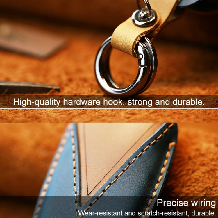 For Toyota Car Cowhide Leather Key Protective Cover Key Case, Two Keys Version(Red) by buy2fix