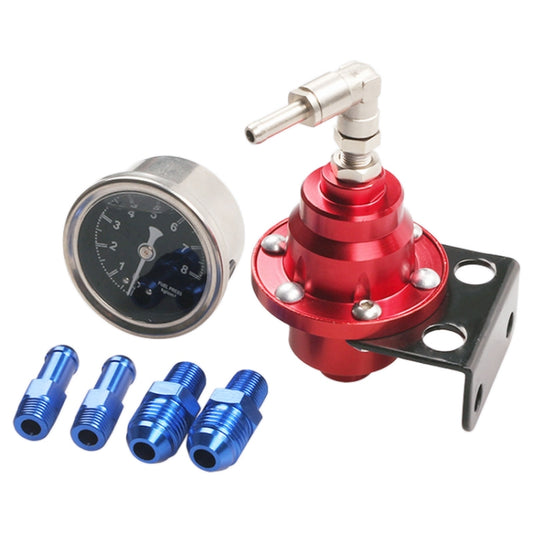 Car Modified Adjustable Fuel Pressure Regulator with Pressure Gauge - Engine Fittings by buy2fix | Online Shopping UK | buy2fix