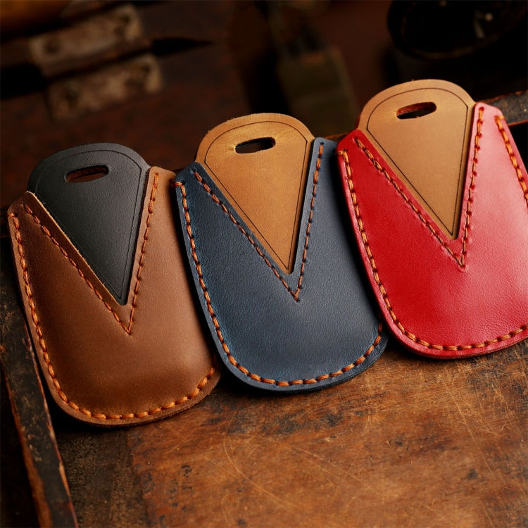 For Land Rover Car Cowhide Leather Key Protective Cover Key Case (Brown) - Car Key Cases by buy2fix | Online Shopping UK | buy2fix