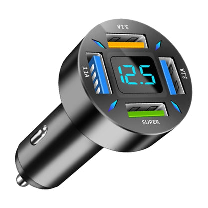 4 in 1 USB 66W Digital Display Car Super Fast Charger - Car Charger by buy2fix | Online Shopping UK | buy2fix