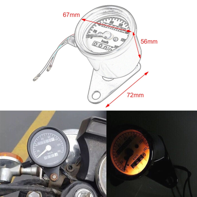 Motorcycle Retro Modified Odometer Speedometer Kilometer (Silver) - Electrical Instruments by buy2fix | Online Shopping UK | buy2fix