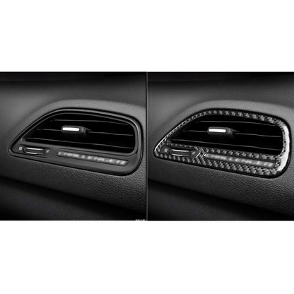 Carbon Fiber Car Instrument Left Right Air Outlet Decorative Sticker for Dodge Challenger 2015 to Now, Left Driving - Car Interior Mouldings by buy2fix | Online Shopping UK | buy2fix