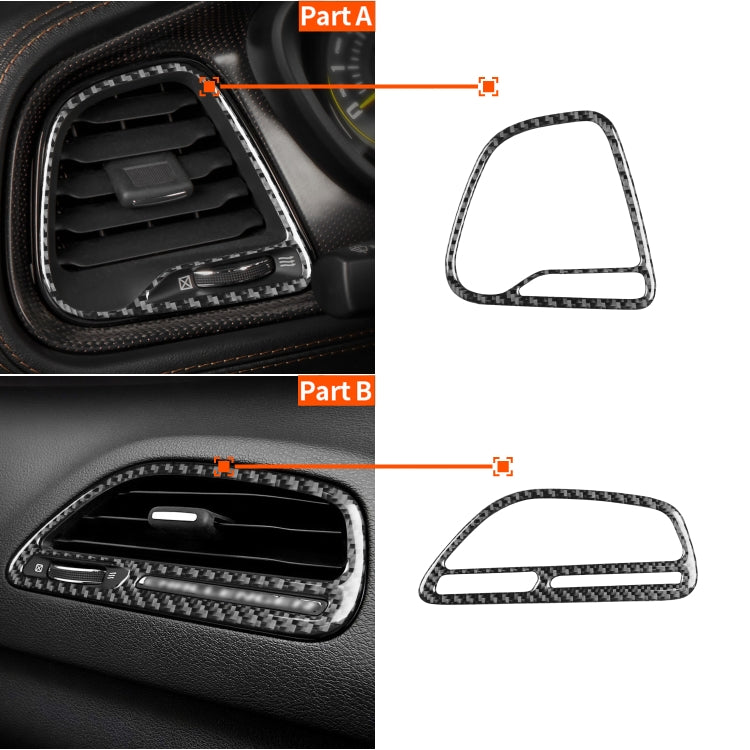 Carbon Fiber Car Instrument Left Right Air Outlet Decorative Sticker for Dodge Challenger 2015 to Now, Left Driving - Car Interior Mouldings by buy2fix | Online Shopping UK | buy2fix