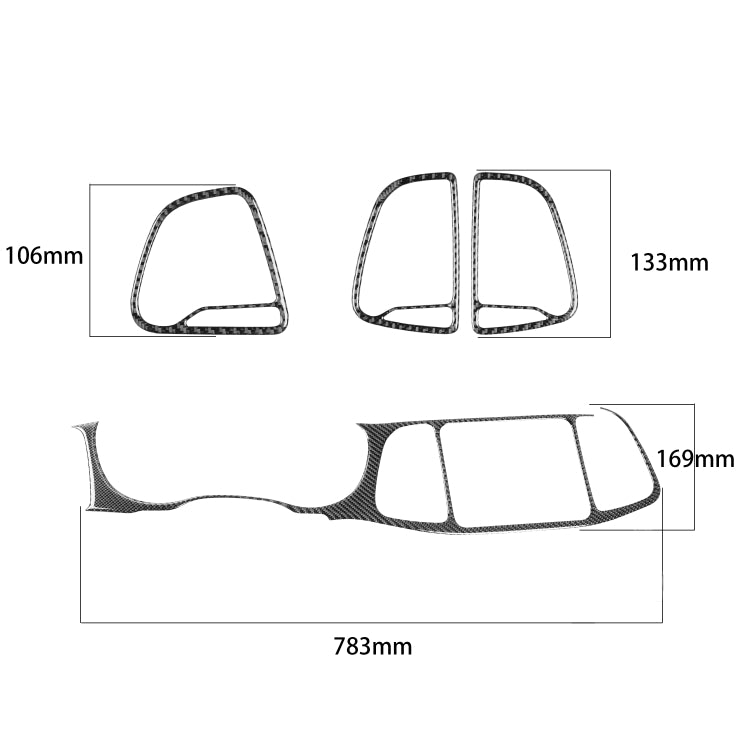 4 PCS / Set Carbon Fiber Car Central Control Instrument Set Decorative Sticker for Dodge Challenger 2015 to Now, Left Driving - Car Interior Mouldings by buy2fix | Online Shopping UK | buy2fix