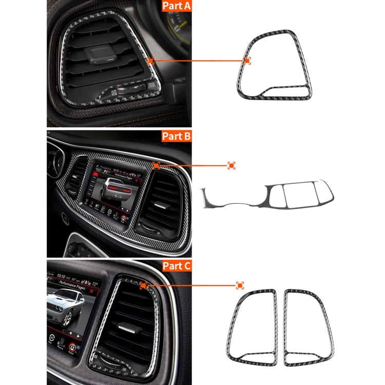 4 PCS / Set Carbon Fiber Car Central Control Instrument Set Decorative Sticker for Dodge Challenger 2015 to Now, Left Driving - Car Interior Mouldings by buy2fix | Online Shopping UK | buy2fix