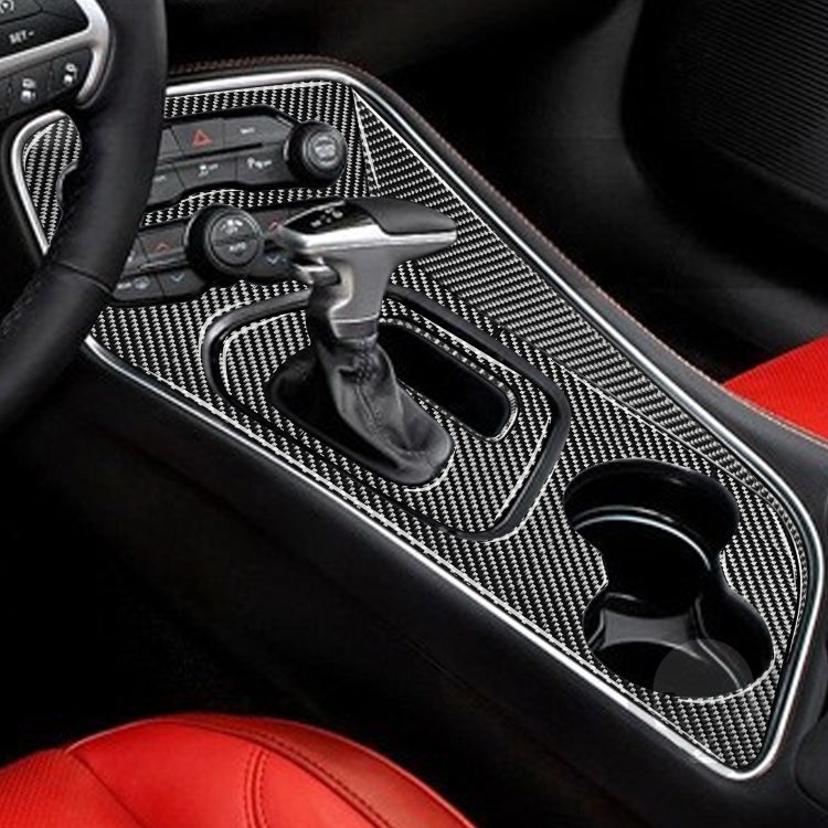 4 PCS / Set Carbon Fiber Car Central Control Gear Decorative Sticker for Dodge Challenger 2015 to Now, Left Driving - Car Interior Mouldings by buy2fix | Online Shopping UK | buy2fix