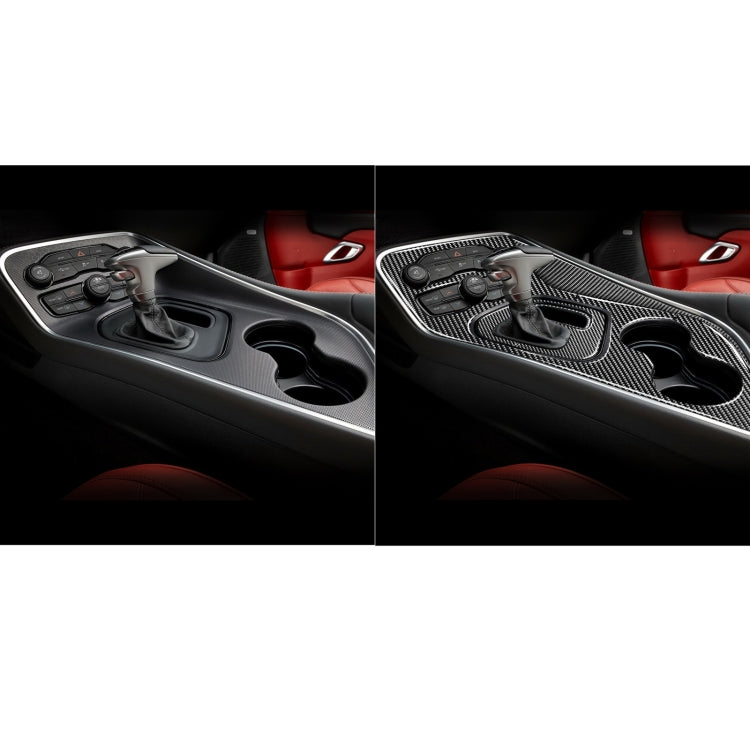 4 PCS / Set Carbon Fiber Car Central Control Gear Decorative Sticker for Dodge Challenger 2015 to Now, Left Driving - Car Interior Mouldings by buy2fix | Online Shopping UK | buy2fix