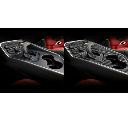 4 PCS / Set Carbon Fiber Car Central Control Gear Decorative Sticker for Dodge Challenger 2015 to Now, Left Driving - Car Interior Mouldings by buy2fix | Online Shopping UK | buy2fix