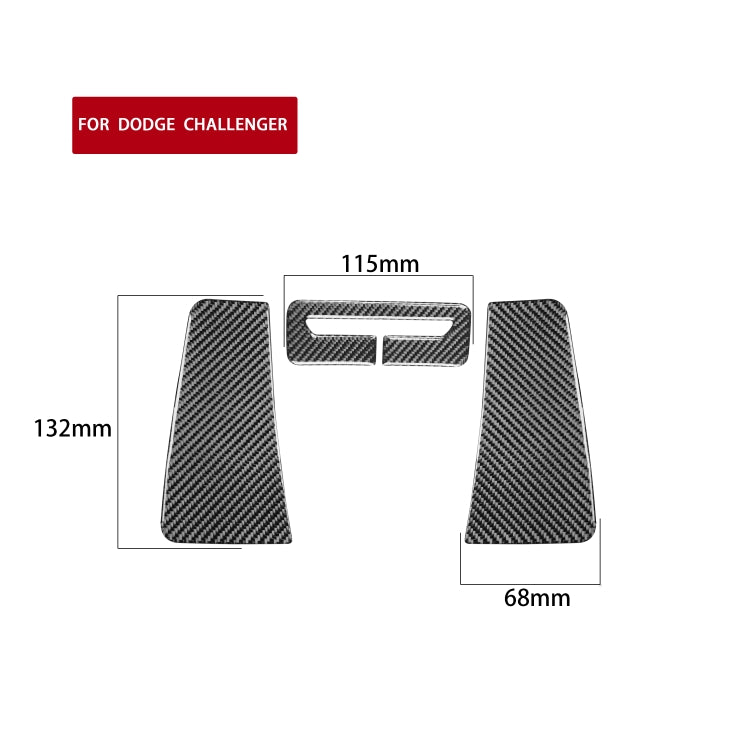 3 PCS / Set Carbon Fiber Car Seat Belt Panel Decorative Sticker for Dodge Challenger 2015 to Now, Left Driving by buy2fix