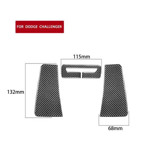 3 PCS / Set Carbon Fiber Car Seat Belt Panel Decorative Sticker for Dodge Challenger 2015 to Now, Left Driving by buy2fix
