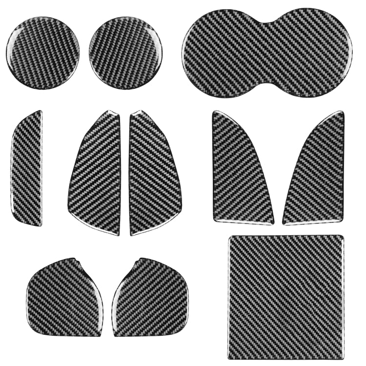 11 PCS / Set Carbon Fiber Car Door Slot Pad Decorative Sticker for Dodge Challenger 2015 to Now, Left Driving by buy2fix