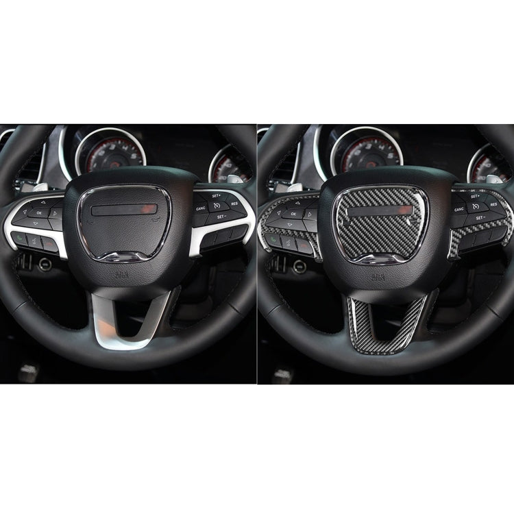 5 PCS / Set Carbon Fiber Car Steering Wheel Decorative Sticker for Dodge Challenger 2015 to Now, Left Driving - Car Interior Mouldings by buy2fix | Online Shopping UK | buy2fix