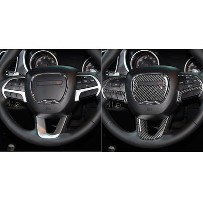 5 PCS / Set Carbon Fiber Car Steering Wheel Decorative Sticker for Dodge Challenger 2015 to Now, Left Driving - Car Interior Mouldings by buy2fix | Online Shopping UK | buy2fix
