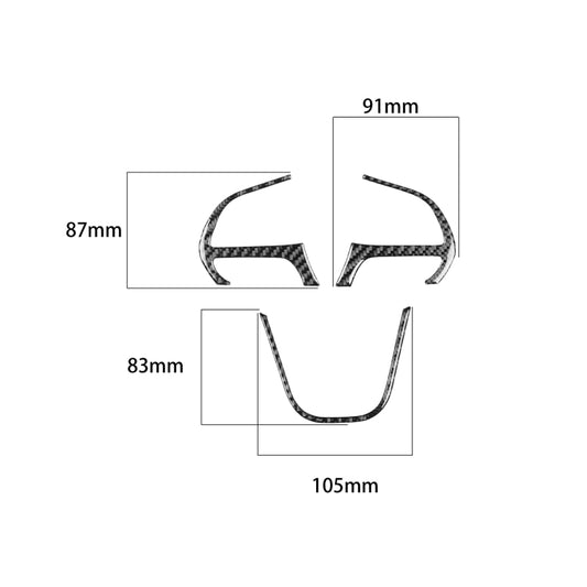 3 PCS / Set Carbon Fiber Car Steering Wheel Button Frame Decorative Sticker for Dodge Challenger 2015 and Above, Left Driving by buy2fix
