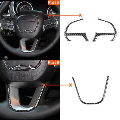 3 PCS / Set Carbon Fiber Car Steering Wheel Button Frame Decorative Sticker for Dodge Challenger 2015 and Above, Left Driving by buy2fix