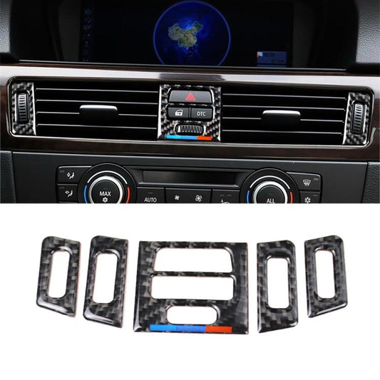 5 PCS High Matching Three Color Carbon Fiber Car Air Outlet Decorative Sticker for BMW E90 / E92 / E93 2005-2012 - Car Interior Mouldings by buy2fix | Online Shopping UK | buy2fix
