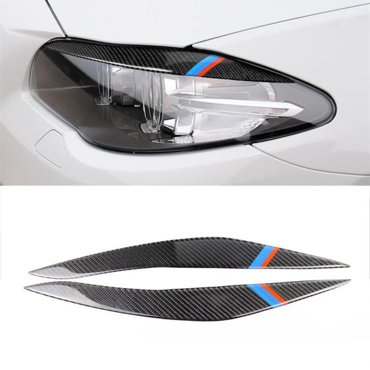 Three Color Carbon Fiber Car Lamp Eyebrow Decorative Sticker for BMW 5 Series F10 2010-2013 by buy2fix
