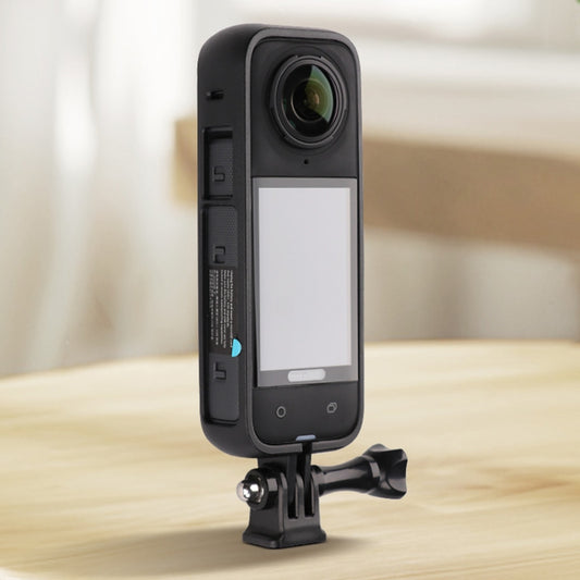 For Insta360 X4 PC Plastic Protective Frame with Adapter Mount & Screw (Black) by buy2fix