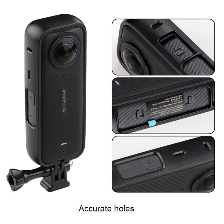For Insta360 X4 PC Plastic Protective Frame with Adapter Mount & Screw (Black) by buy2fix