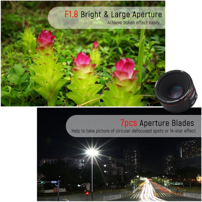 YONGNUO YN50MM F1.8C II F1.8 Auto Focus Lens for Canon EF Mount New Lens (Black) - Auxiliary Lens by YONGNUO | Online Shopping UK | buy2fix