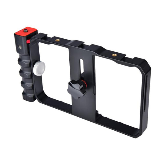 YLG0901B Vlogging Live Broadcast Smartphone Plastic Cage Video Rig Filmmaking Recording Handle Stabilizer Bracket for iPhone, Galaxy, Huawei, Xiaomi, HTC, LG, Google, and Other Smartphones(Black) - Stand by buy2fix | Online Shopping UK | buy2fix