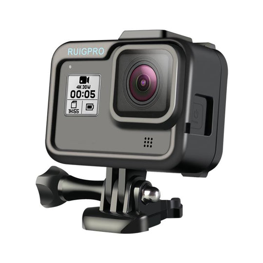 RUIGPRO for GoPro HERO8 Black Standard Border PC ABS Frame Mount Protective Case(Black)