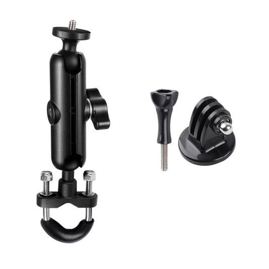 9cm Connecting Rod 20mm Ball Head Motorcycle Handlebar Fixed Mount Holder with Tripod Adapter & Screw for GoPro, Insta360, DJI and Other Action Cameras(Black) - Bicycle Handlebar Mount by buy2fix | Online Shopping UK | buy2fix