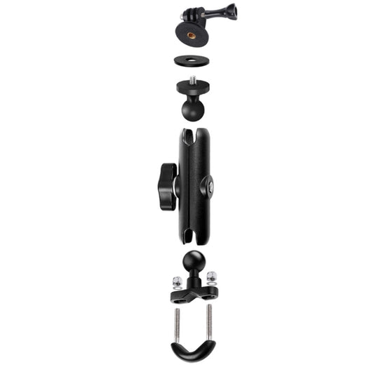 9cm Connecting Rod 20mm Ball Head Motorcycle Handlebar Fixed Mount Holder with Tripod Adapter & Screw for GoPro, Insta360, DJI and Other Action Cameras(Black) - Bicycle Handlebar Mount by buy2fix | Online Shopping UK | buy2fix