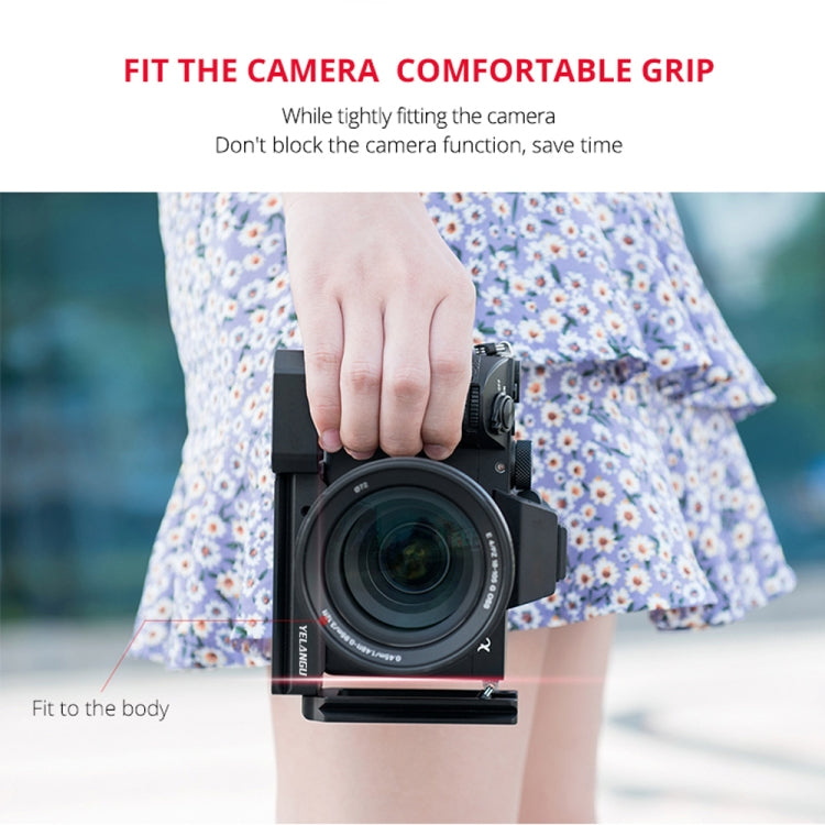 YELANGU CL6 YLG0712A Vertical Shoot Quick Release L Plate Bracket Base Holder for Sony A9 (ILCE-9) / A7 III/ A7R III(Black) - L-Bracket by YELANGU | Online Shopping UK | buy2fix