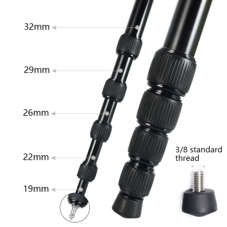 BEXIN MAS325 Portable Travel Outdoor DSLR Camera Aluminum Alloy Monopod Holder(Black) - Monopods by BEXIN | Online Shopping UK | buy2fix