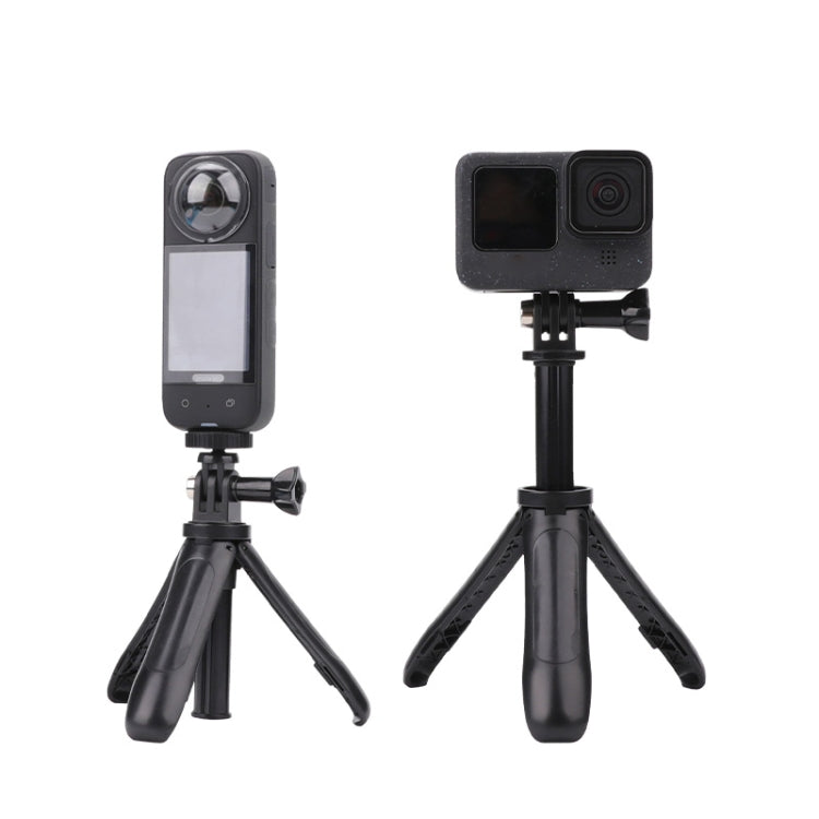 Multi-functional Foldable Tripod Holder Selfie Monopod Stick for GoPro, Insta360, DJI and Other Action Cameras, Length: 12-23cm (Grey) by buy2fix