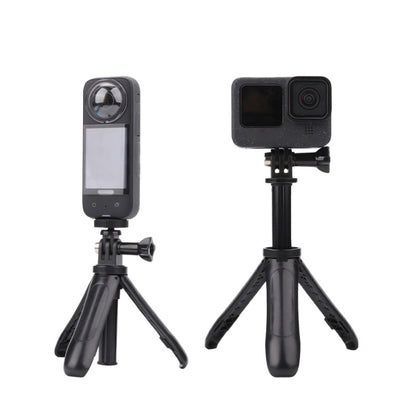 Multi-functional Foldable Tripod Holder Selfie Monopod Stick for GoPro, Insta360, DJI and Other Action Cameras, Length: 12-23cm (Grey) by buy2fix