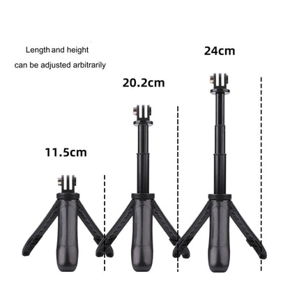 Multi-functional Foldable Tripod Holder Selfie Monopod Stick for GoPro, Insta360, DJI and Other Action Cameras, Length: 12-23cm (Grey) by buy2fix