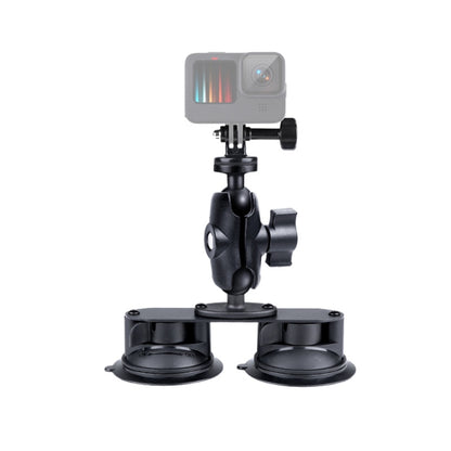 Dual Suction Cup Mount Holder with Tripod Adapter & Screw & Phone Clamp & Anti-lost Silicone Net for for GoPro, Insta360, DJI and Other Action Cameras, Smartphones(Black) - Holder by buy2fix | Online Shopping UK | buy2fix