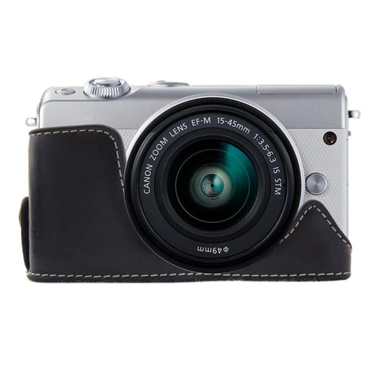 1/4 inch Thread PU Leather Camera Half Case Base for Canon EOS M100 (Black) - Half Case by buy2fix | Online Shopping UK | buy2fix