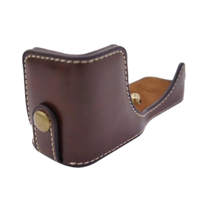 1/4 inch Thread PU Leather Camera Half Case Base for Canon EOS M100 (Brown) - Half Case by buy2fix | Online Shopping UK | buy2fix