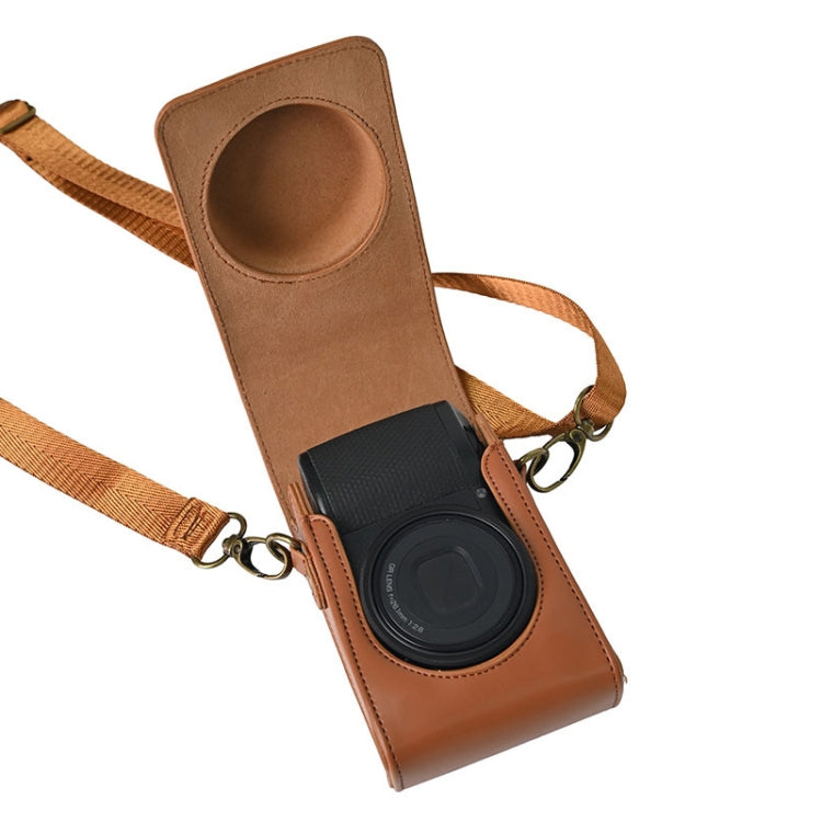 Full Body Camera PU Leather Case Bag with Strap for Ricoh GR / GRII / GRIII, Casio ZR1200 / ZR1500/ ZR2000/ ZR3500, ZR3600 / ZR3700 / ZR5500 (Brown) by buy2fix