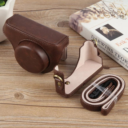 For Sony ZV-1F Vlog Camera Full Body Leather Camera Case Bag with Strap (Coffee) by buy2fix